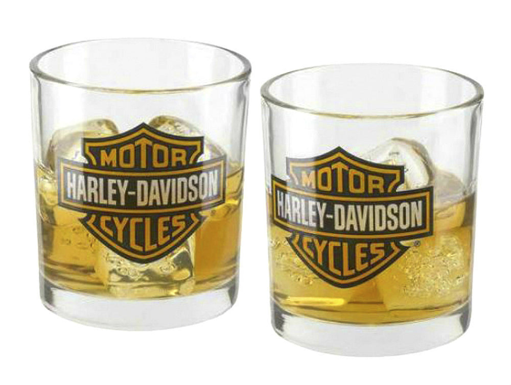 Harley-Davidson® Bar & Shield® Double Old Fashioned Set | Two Glasses