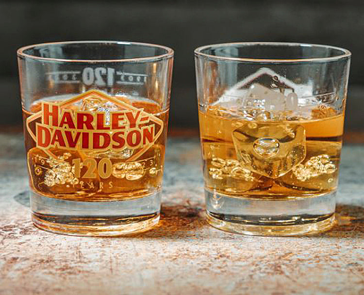 
                  
                    Harley-Davidson® 120th Anniversary Etched Double Old Fashioned Glass Set | Set of Two
                  
                