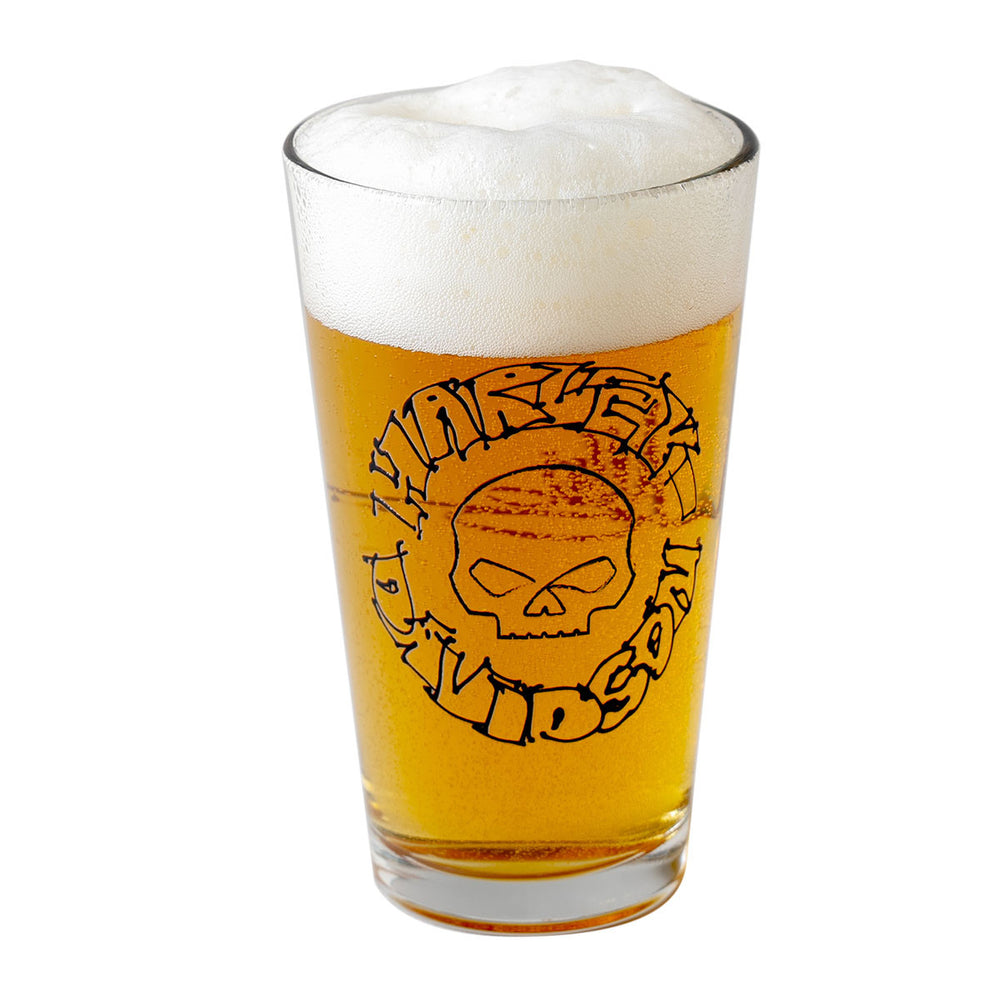 Harley-Davidson® Willie G® Sketch Skull Pint Glass