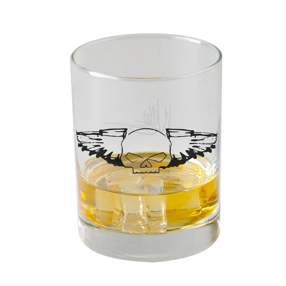 Harley-Davidson® Willie G® Silver Wings Sketch Double Old-Fashioned Glass