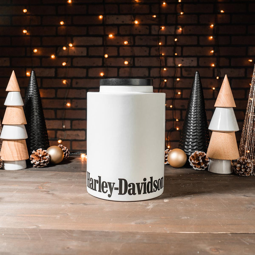 
                  
                    Harley-Davidson® White Cookie Jar/Canister | Large
                  
                