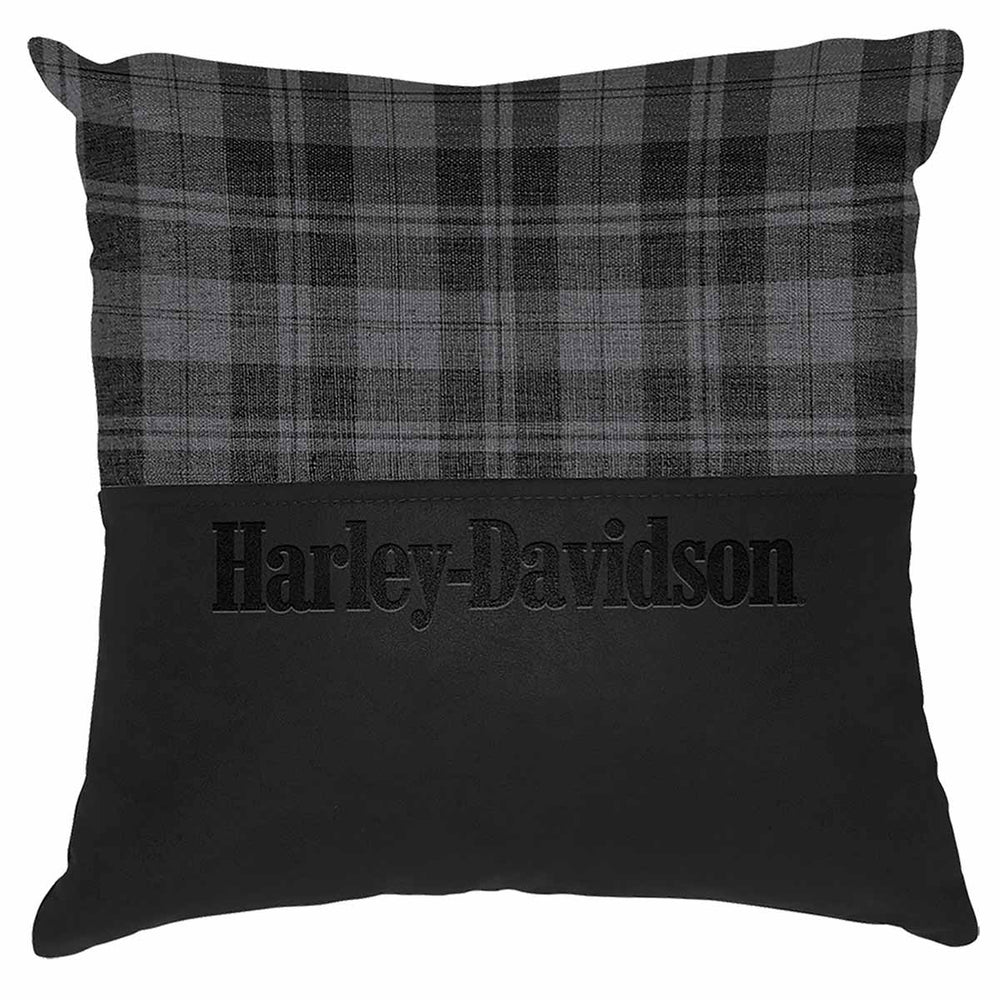 Harley-Davidson® Plaid Outdoor Pillow | Water Resistant