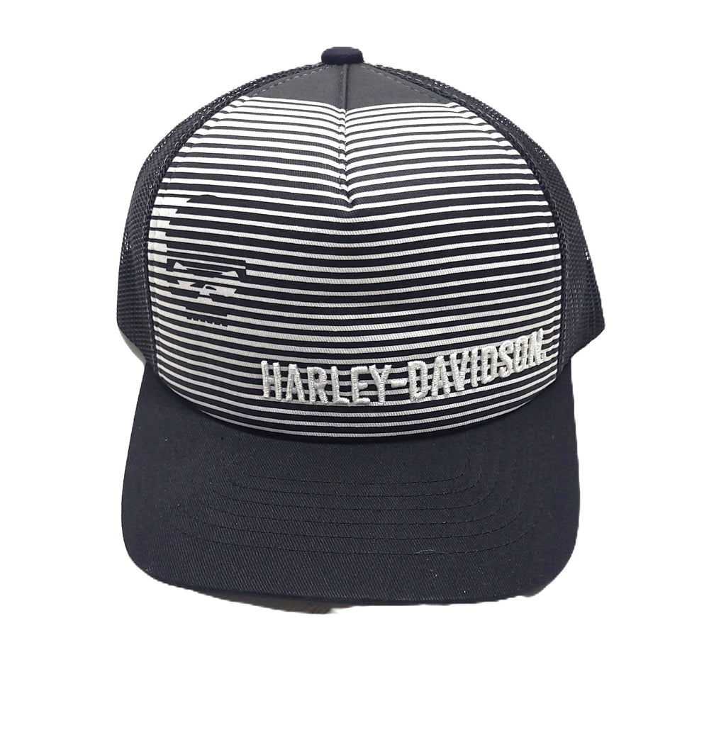 House of Harley-Davidson® Unisex Snap Back Willie G Trucker Hat | Black\White