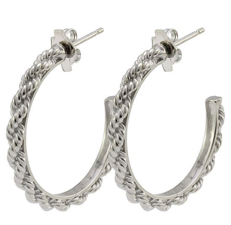 Harley-Davidson® Women's Sculpted Rope Small Hoop Earrings