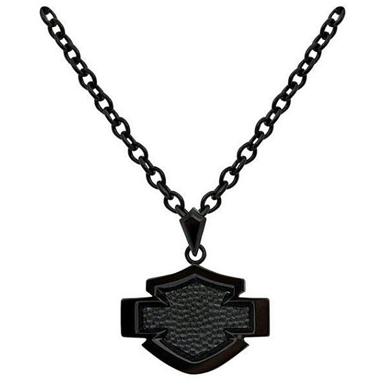 
                  
                    Harley-Davidson® Men's Black Asphalt Bar & Shield® Silhouette Necklace
                  
                