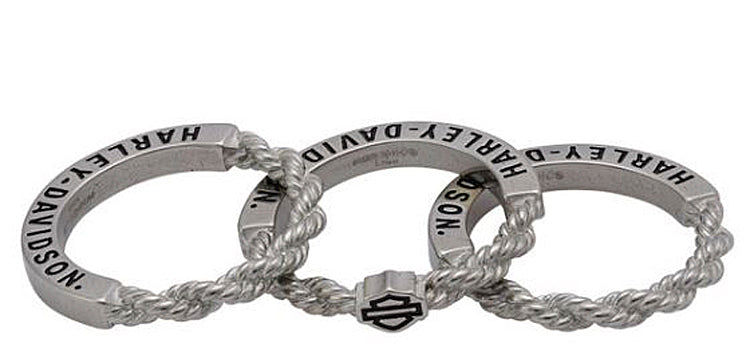 
                  
                    Harley-Davidson® Women's Bar & Shield® Silhouette Rope Chain Stacking Ring Set
                  
                