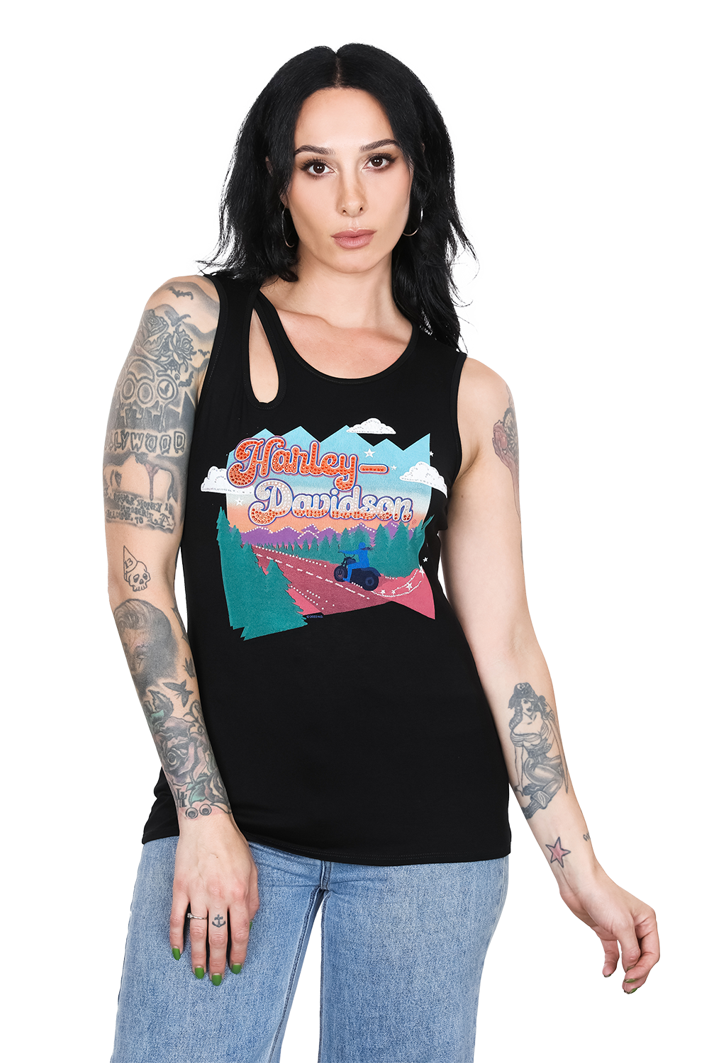 Harley-Davidson® Women's Road Ahead Tank Top | Rhinestone Embellished