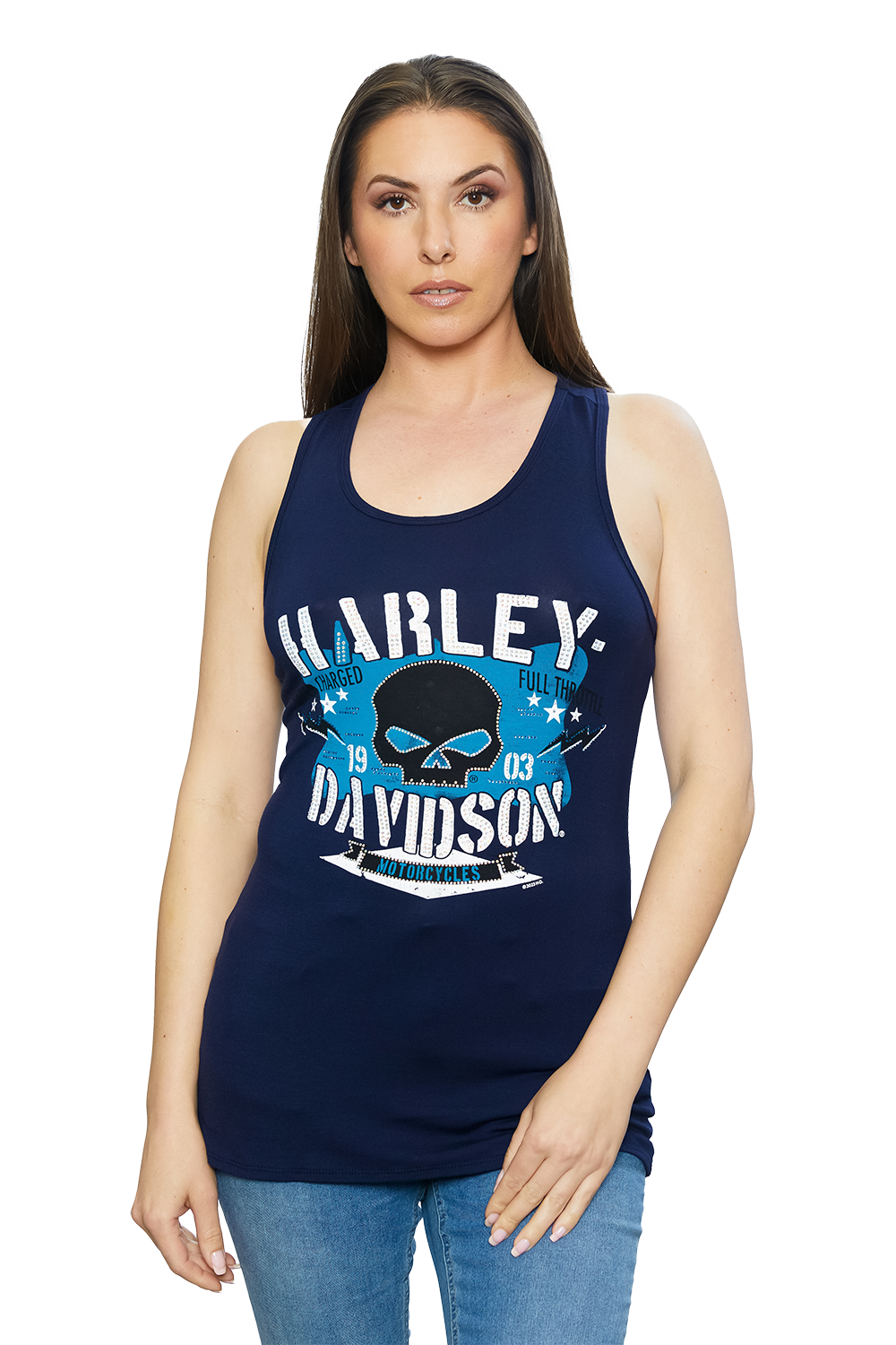 Harley-Davidson® Women's Charged Tank Top | Rhinestone Embellished