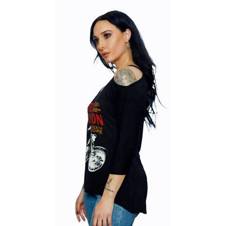 
                  
                    Harley-Davidson® Women's Iron Advert T-Shirt | 3/4 Sleeves | Stud Embellished
                  
                