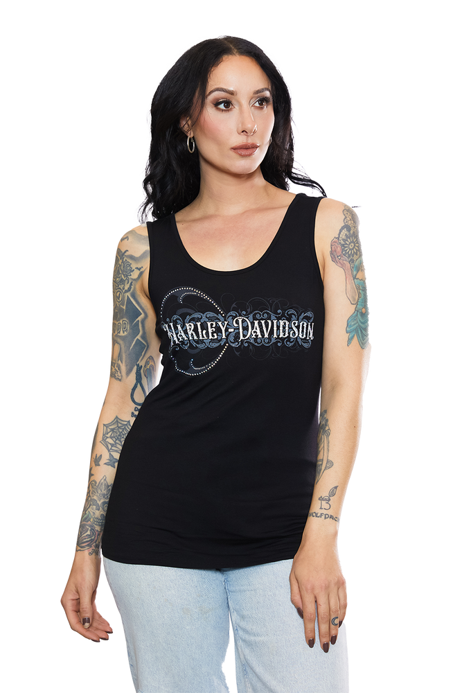 
                  
                    Harley-Davidson® Women's Floral Priestess Tank Top | Scoop Neck | Rhinestone Embellished
                  
                