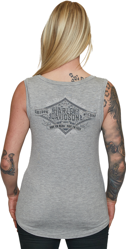 
                  
                    Harley-Davidson® Women's Classic Signage Tank Top | Scoop Neck | Rhinestone Embellished
                  
                