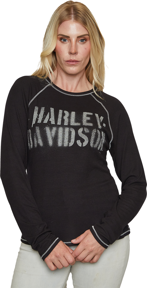 
                  
                    Harley-Davidson® Women's Stencil Long Sleeve Shirt | Rhinestone Embellished
                  
                