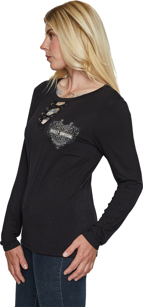 
                  
                    Harley-Davidson® Women's Stake Tartarian Long Sleeve Shirt  | Rhinestone Embellished
                  
                