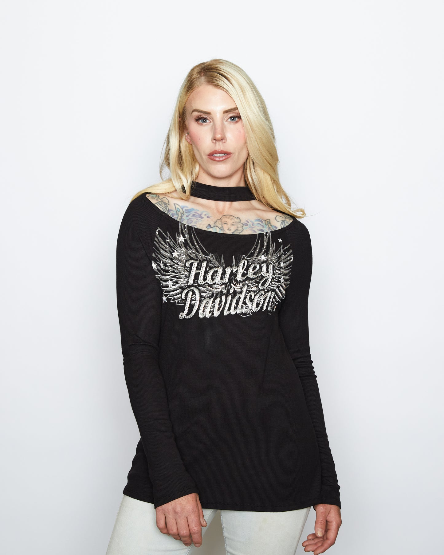 
                  
                    Harley-Davidson® Women's Stars & States Long Sleeve Shirt | Rhinestone Embellished
                  
                