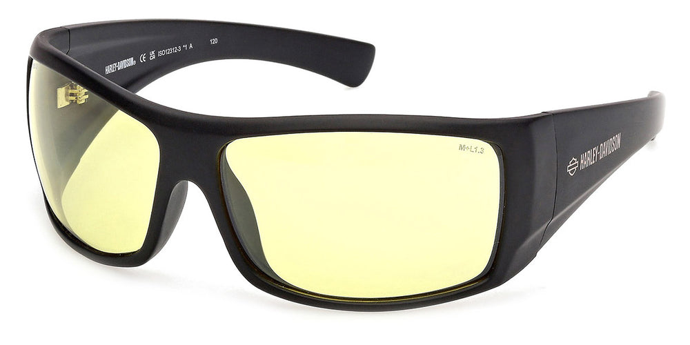 Harley-Davidson® Men's Workout Black Yellow Performance Riding Sunglasses