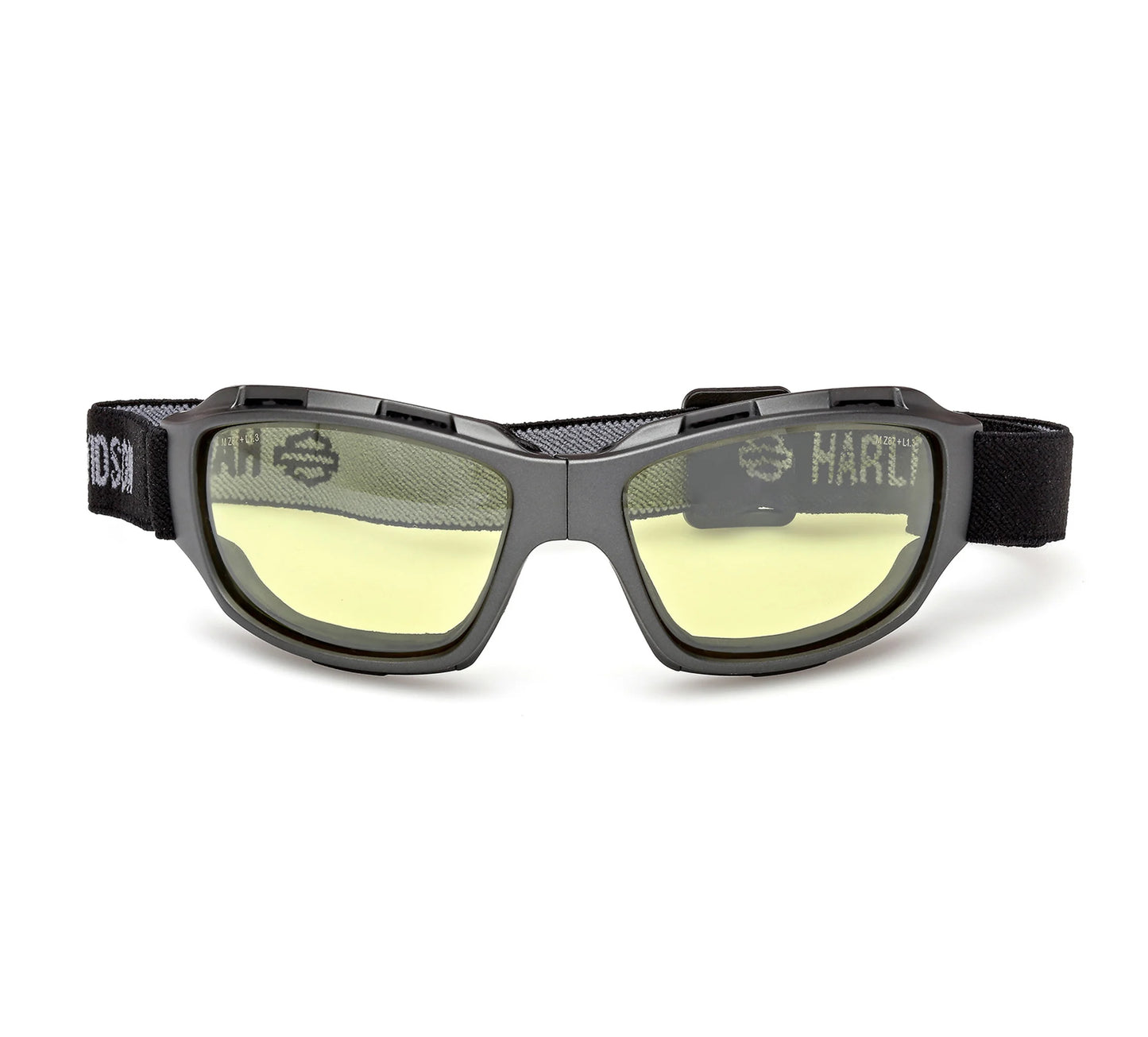 harley riding goggles Battery Rectangular Foldable Motorcycle Riding Goggle - Black Matte, Yellow