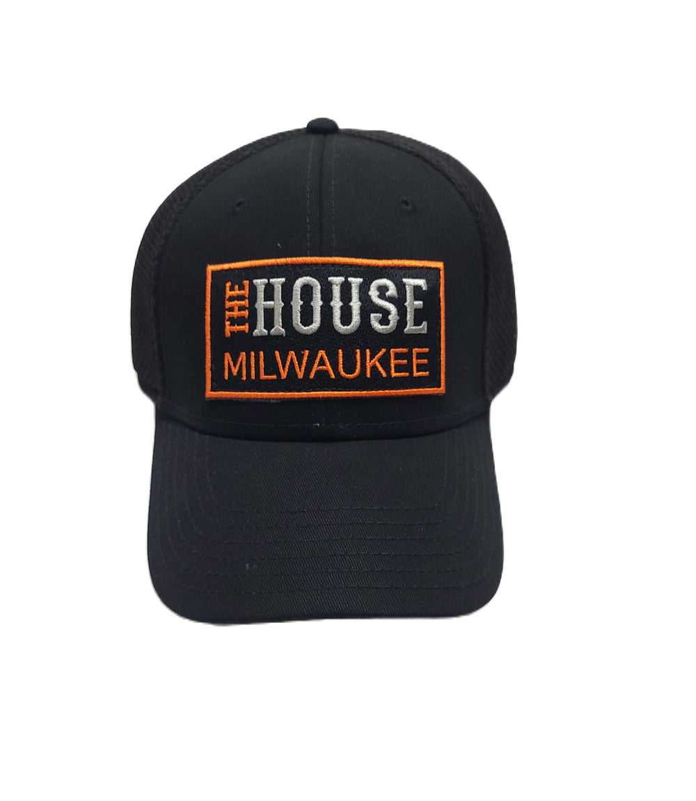 House of Harley-Davidson® Men's House Flex Hat | Black White\Orange Patch