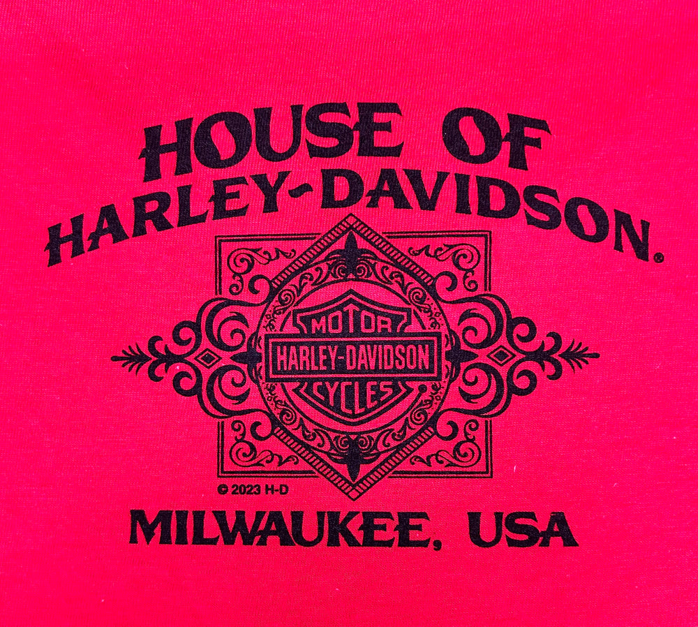 Harley-Davidson® Ladies Simple Short Sleeve V-Neck T-Shirt | Red