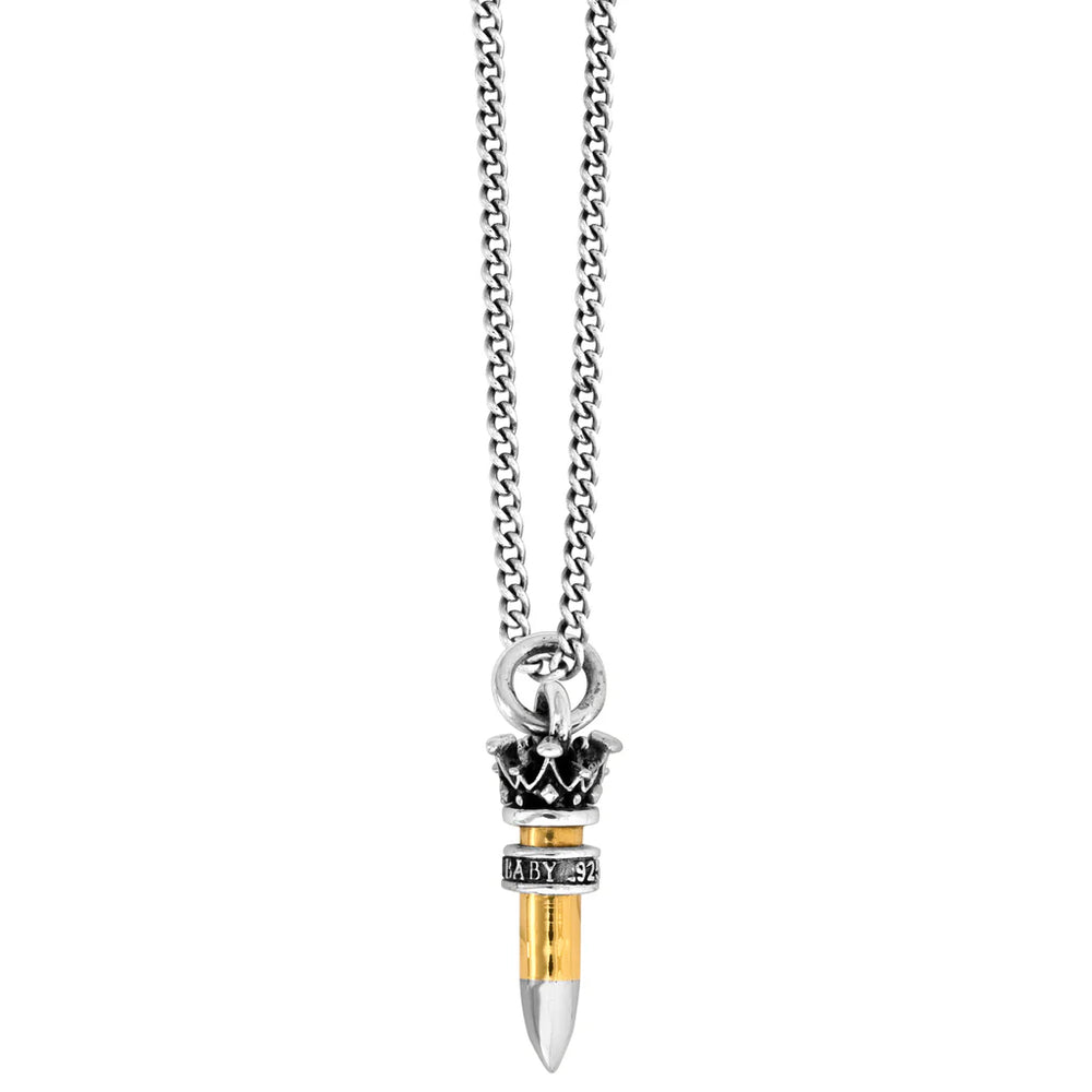 King Baby®.22 Caliber Bullet W/ Silver Ring Pendant