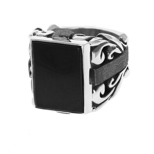 King Baby® Men's Scroll Statement Ring With Black Onyx