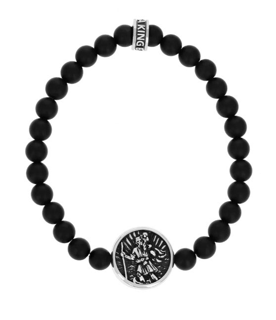 King Baby® St Christopher Onyx Beaded Bracelet