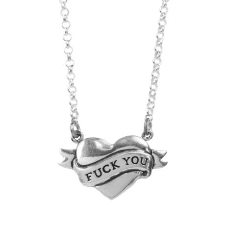 King Baby® Tattoo Fuck You Heart Necklace