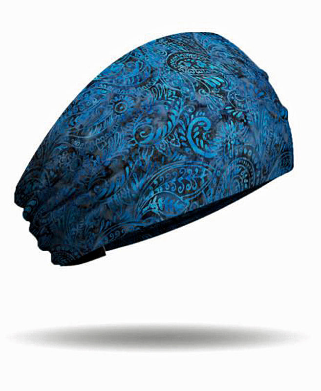 That's A Wrap!® Women's Blue Batik Bandana Print Knotty Band Headwrap