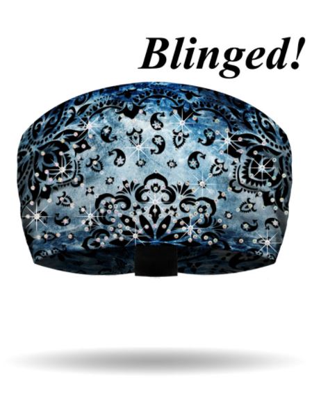 That's A Wrap!® Rad-Danna Knotty Band™ Head Wrap | Blue | AB Crystal Embellishments