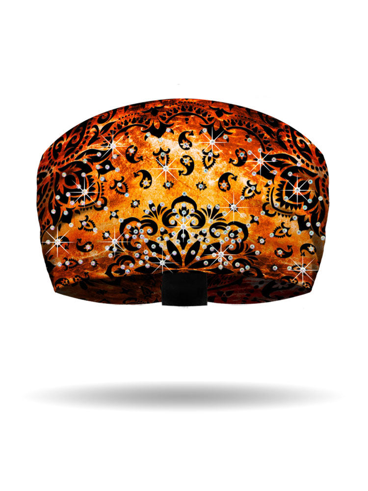 That's A Wrap!® Rad-Danna Knotty Band™ Head Wrap | Orange | AB Crystal Embellishments