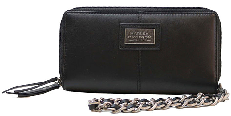 
                  
                    Harley-Davidson® Women's Legend Collection Zip-Around Wallet | Detachable Leather/Chain Wristlet
                  
                