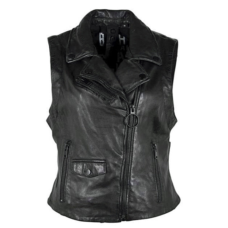 
                  
                    Mauritius® Women's Lovy Leather Vest | Back Lacing Detail
                  
                