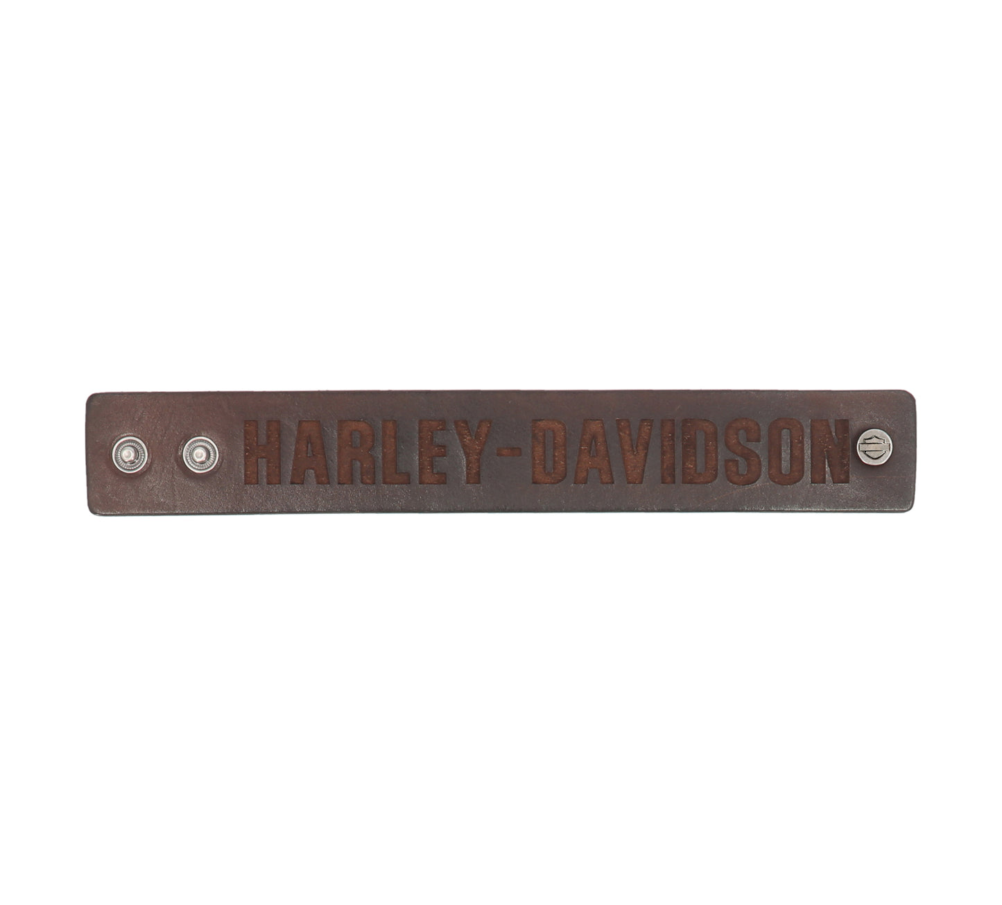 Harley-Davidson® Text Leather Cuff | Black | Small/Medium