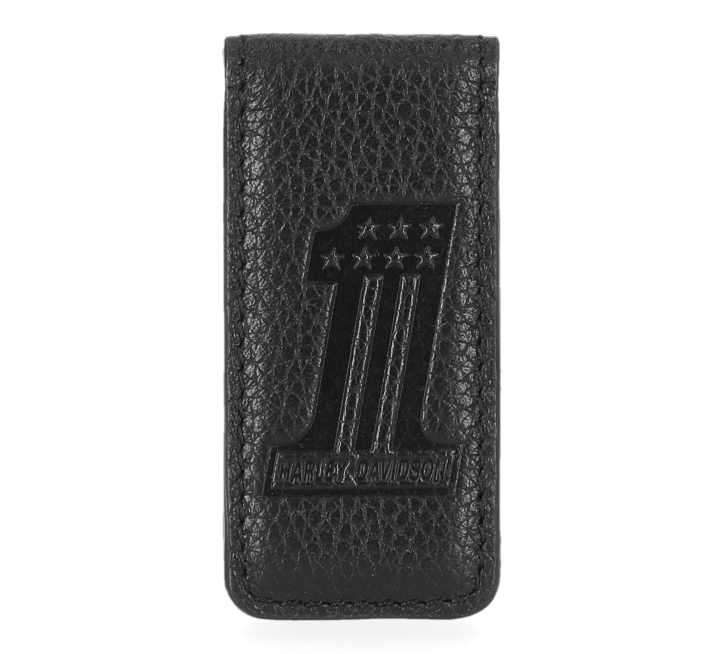Harley-Davidson® #1 Medallion Money Clip | Black Leather | Magnetic Close