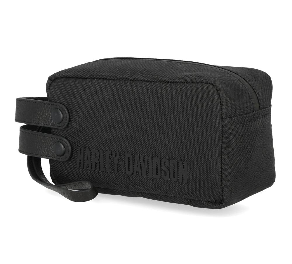 Harley-Davidson® Modular Fabric Toiletry Bag | Genuine Leather Trim