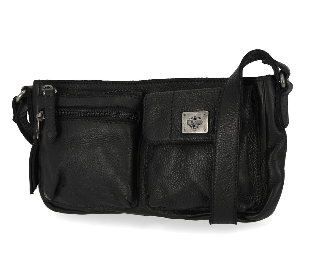 
                  
                    Harley-Davidson® Women's Washed Leather Shoulder Bag | Black
                  
                