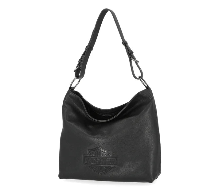 Harley-Davidson® Rebel Pebble Hobo Handbag  | Black