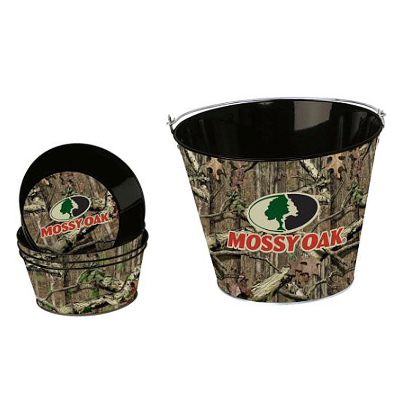Mossy Oak® Tin Snack Bucket Gift Set | Serving Bucket & Four Individual Dishes
