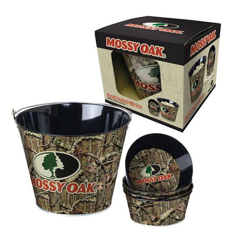 
                  
                    Mossy Oak® Tin Snack Bucket Gift Set | Serving Bucket & Four Individual Dishes
                  
                