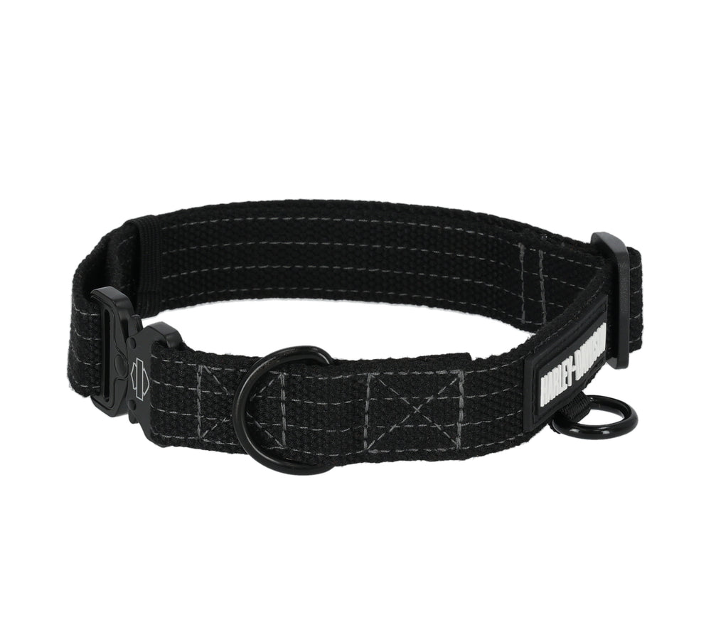 Harley-Davidson® Nylon H-D Rubber Logo Pet Collar | Black | Medium