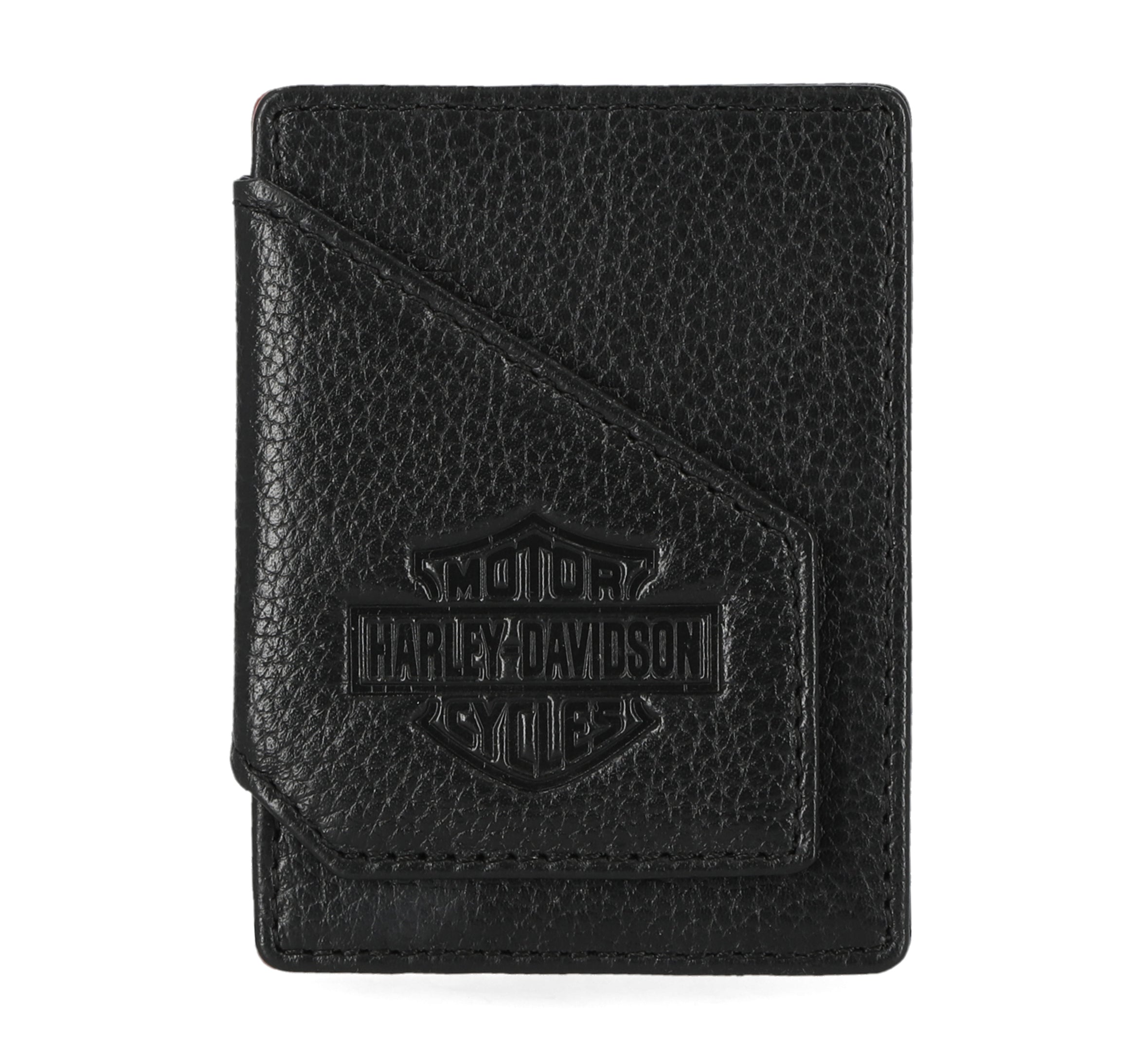 Harley-Davidson® Men's Bar & Shield® Pebble Card Case | Black