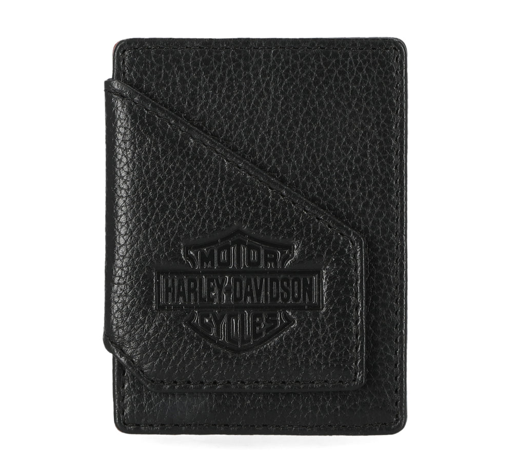 Harley-Davidson® Men's Bar & Shield® Pebble Card Case | Black