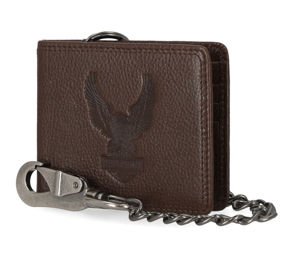 
                  
                    Harley-Davidson® Men's Upwinged Eagle Bar & Shield® Billfold Biker Wallet | Brown
                  
                