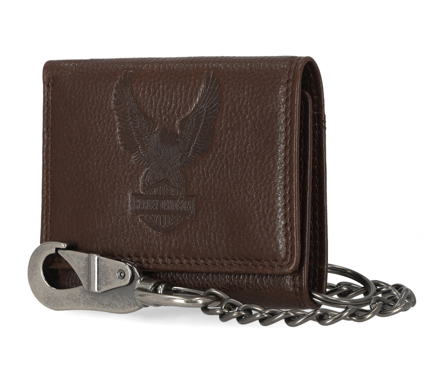 
                  
                    Harley-Davidson® Men's Upwinged Eagle Bar & Shield® Tri-fold Snap Wallet | Brown
                  
                