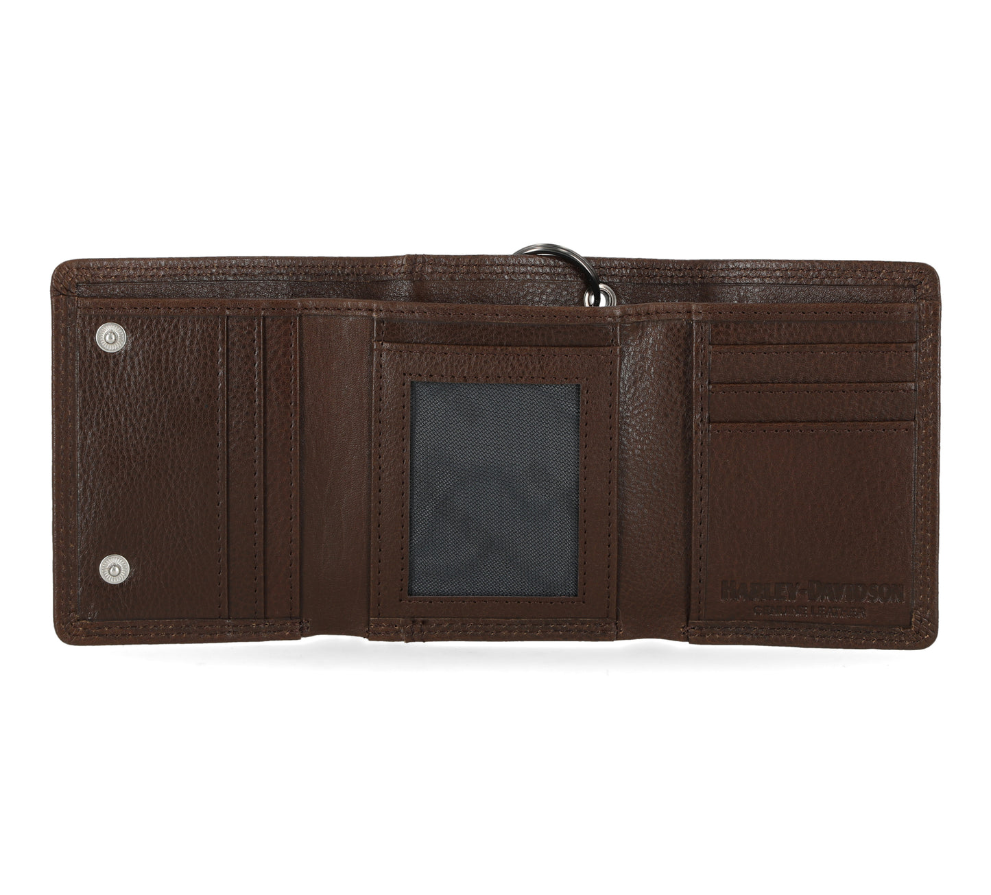 
                  
                    Harley-Davidson® Men's Upwinged Eagle Bar & Shield® Tri-fold Snap Wallet | Brown
                  
                