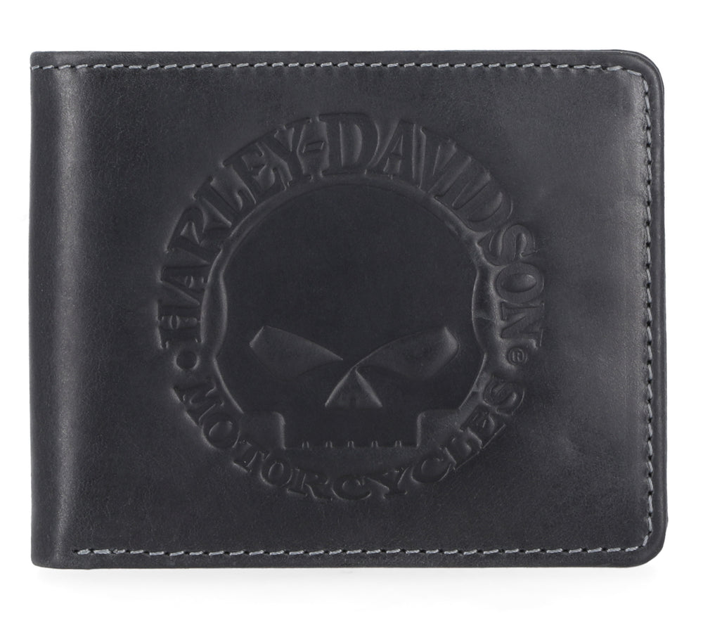 Harley-Davidson® Men's Willie G™ Billfold Wallet | Matte Black