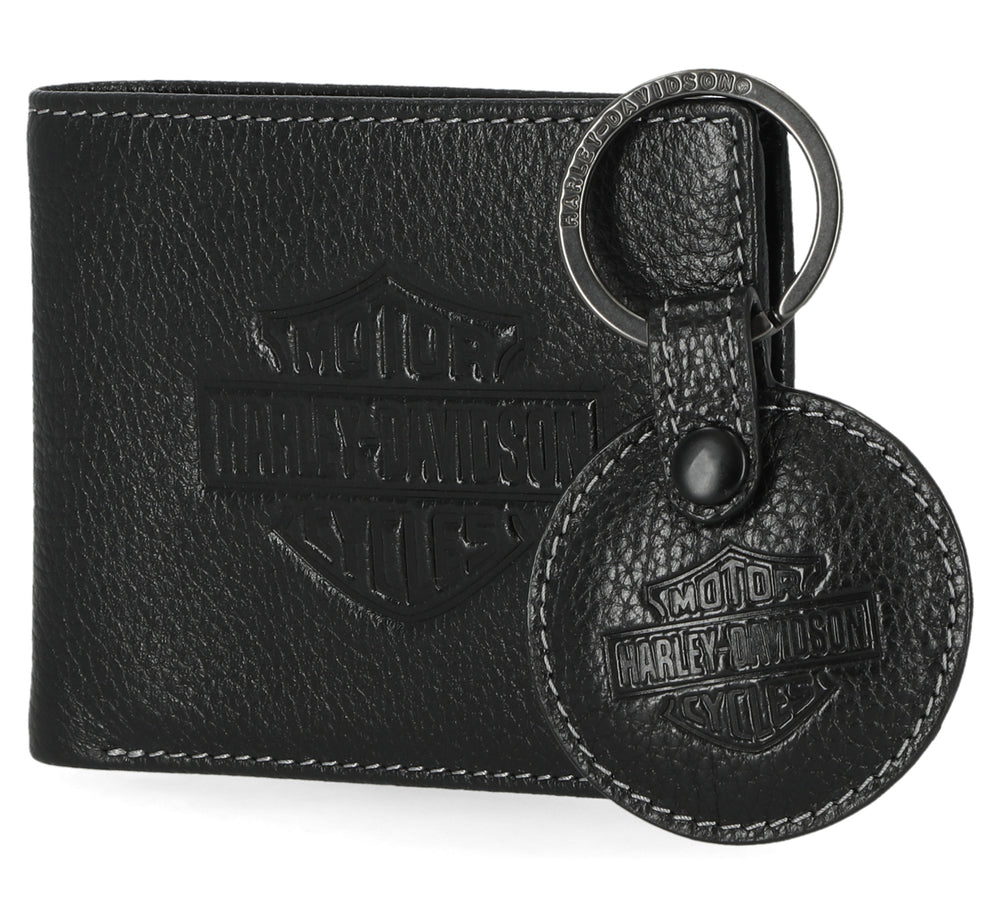 
                  
                    Harley-Davidson® Men's Boxed Bar & Shield® Wallet & Key Fob Gift Set | Black
                  
                