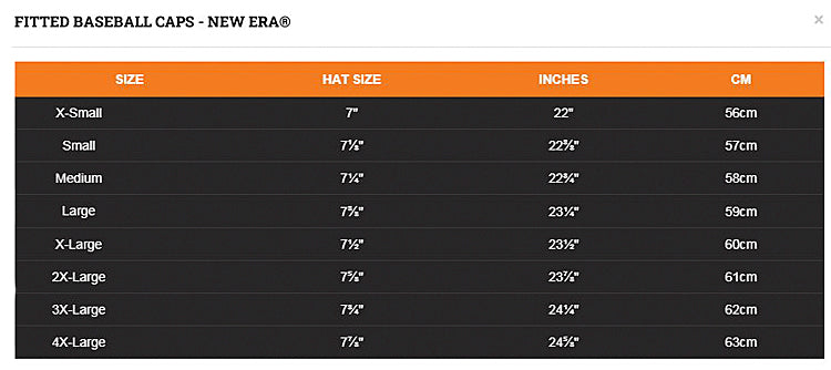 Baseball New Era 9fifty Size Chart New Era Premium Patched 9FIFTY