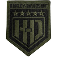 SymbolArts® Harley-Davidson® Embroidered Signature Military Shield Emblem | Small