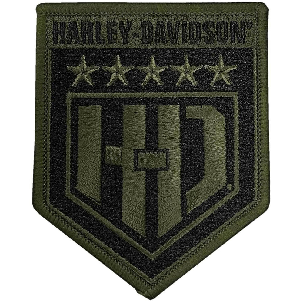 Harley-Davidson® Embroidered Signature Military Shield Emblem | Small