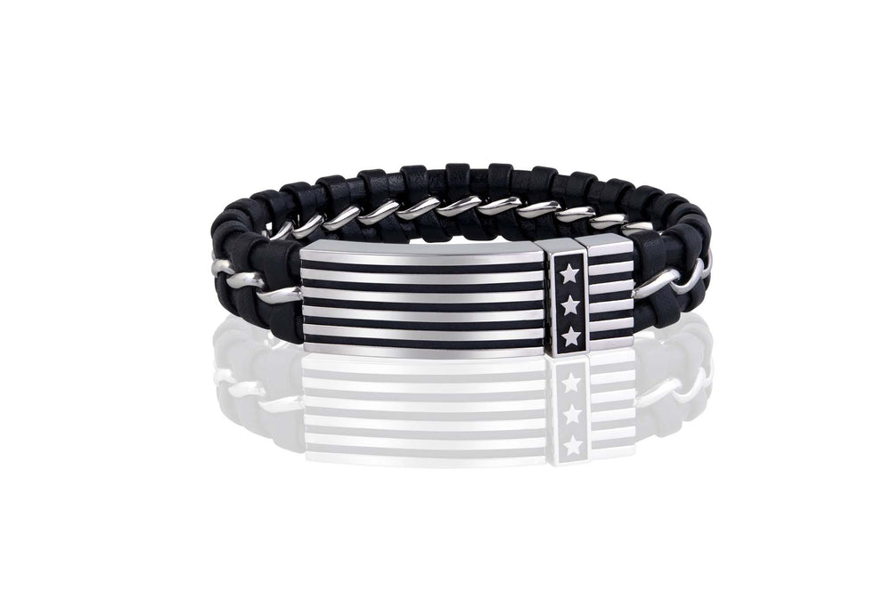 Men's Stars & Stripes Leather Bracelet | 2 Sizes